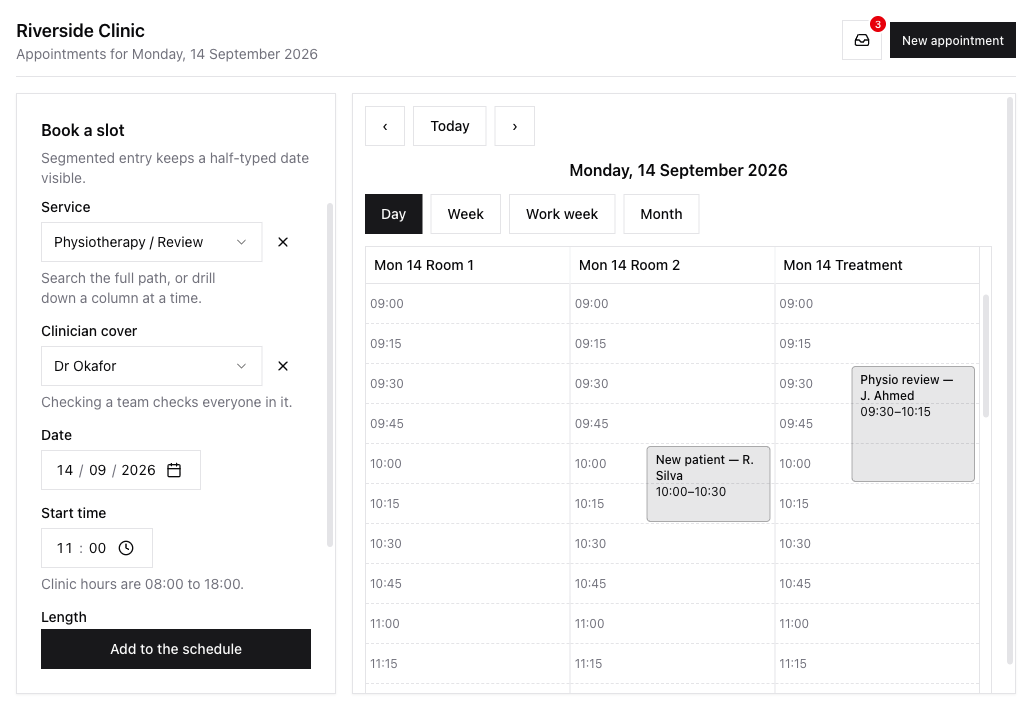 Clinic Scheduler preview