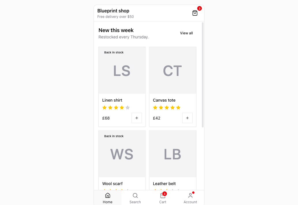 Mobile Storefront preview